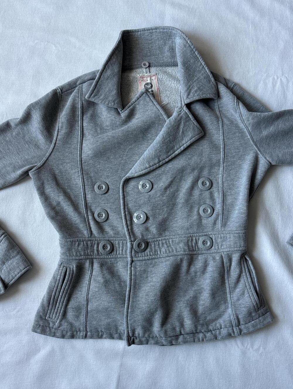 ROXY Grey cotton jacket button detailing, and pockets, sz small